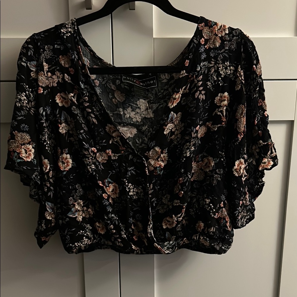 Black Floral Women's Top